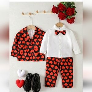 NWT 4pc Valentine’s Suit sz 6-9 months